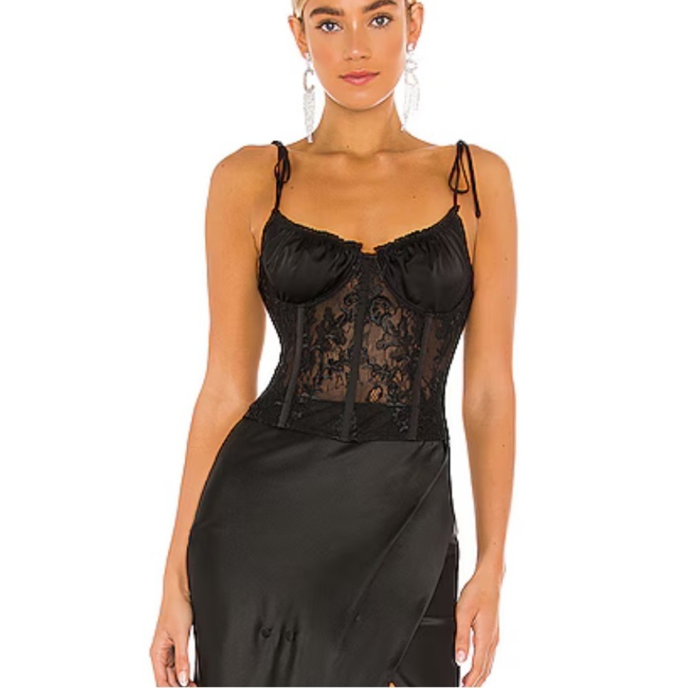 NWT - V. Chapman Calla Lily Set Black Lace Maxi Slip Skirt/Corset Top Set! (4) - Picture 4 of 11